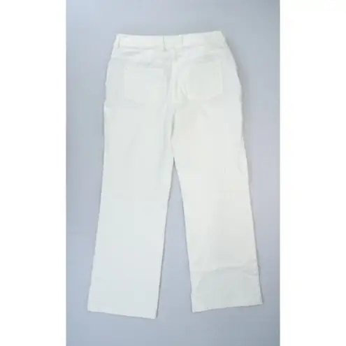 St. John Collection FLAWS-  White Wide Leg Straight Pants Jeans Size 10 Cotton