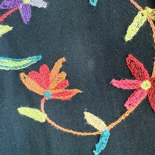 BFA Classics Floral Embroidered Jacket 1X | Boho Luxe Cottagecore Festival Layer Black