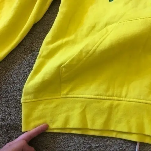 EMPYRE Freida Over You Rose Hoodie Yellow Red Floral Fleece Sweatshirt Small S