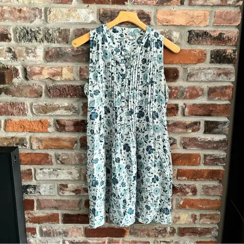 Faherty Linen Blue Floral Isha Dress