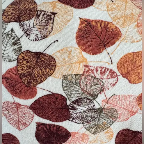 Vintage Fall Leaf Turtleneck Top 100% Cotton teacher size 2X White