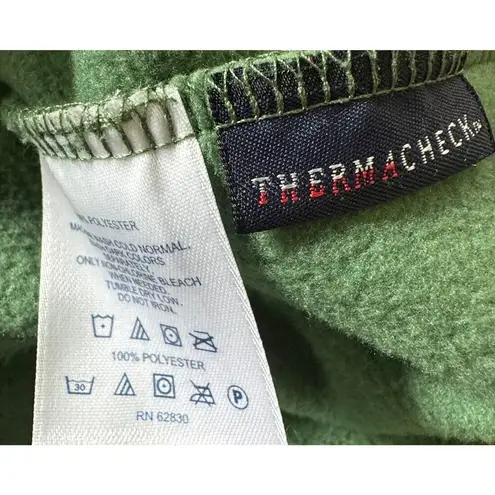 IZOD Women's Zip Front Thermacheck Green Fleece Lined Zipped Pockets XL Fall