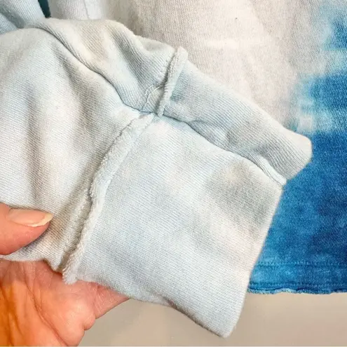 Te Verde Tie Dye Hoodie Sweatshirt Women's Size Large Blue White Long Sleeve