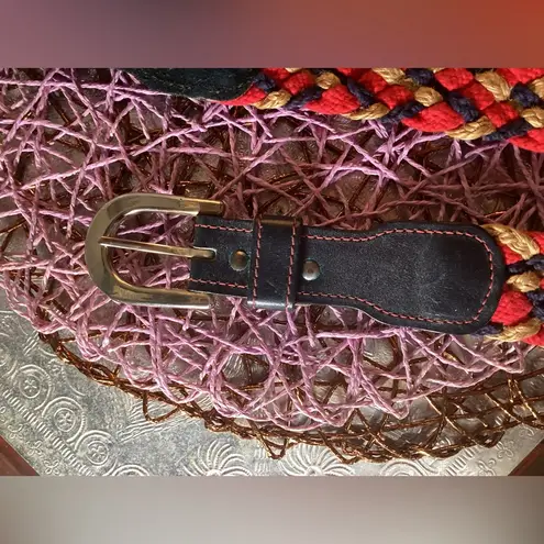Vintage Braided Belt Small (red, brown, & tan) Red