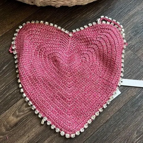 Delicate Dreams Crochet Crop Top in Pink Metallic Size undefined