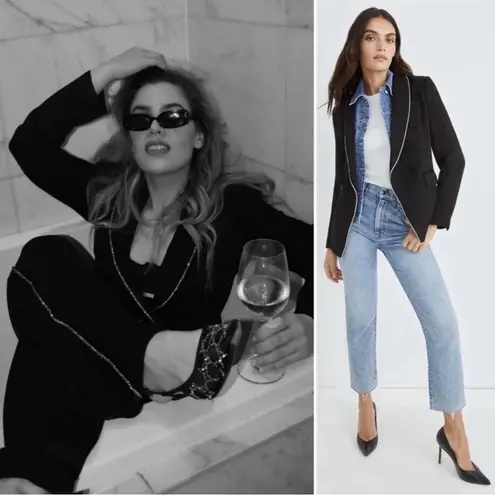 Veronica Beard Dickey Jacket with Crystal Trim in Black Size 6