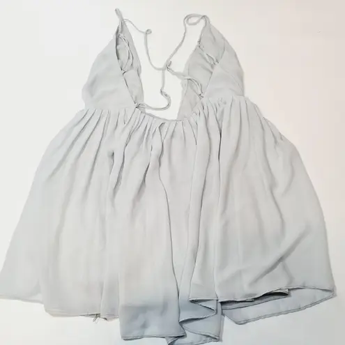 Michael Costello x REVOLE Etta Mini Wrap Dress in Baby Blue XS