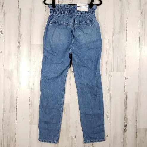 Arizona Jeans NWT Arizona Jean Co Blue Denim High Rise Paper bag Mom Jeans Junior's Size 5