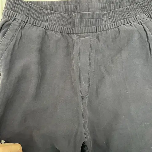 Old Navy  Size L Tall High Waisted Twill Jogger Pants Pull On Moire Navy Blue