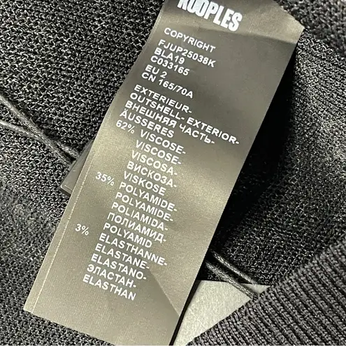 The Kooples NWT Jacquard Logo Black Stretch Mini Skirt, Medium