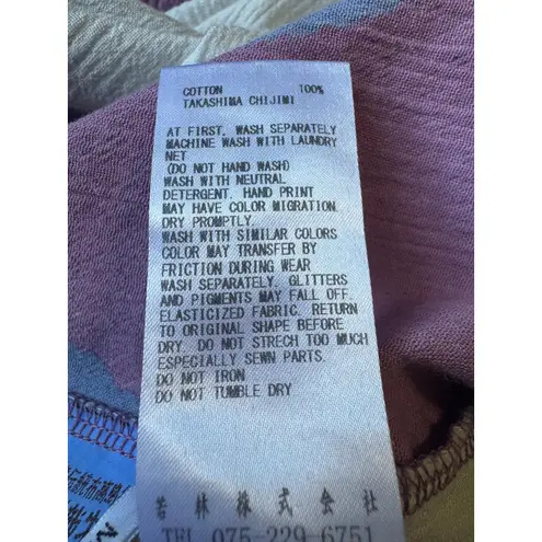 SOU SOU Kyoto Takashima Chijimi Cotton Dress Oversized Floral Print Japan Made Size undefined