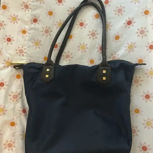 Navy Canvas Shoulder Bag Blue