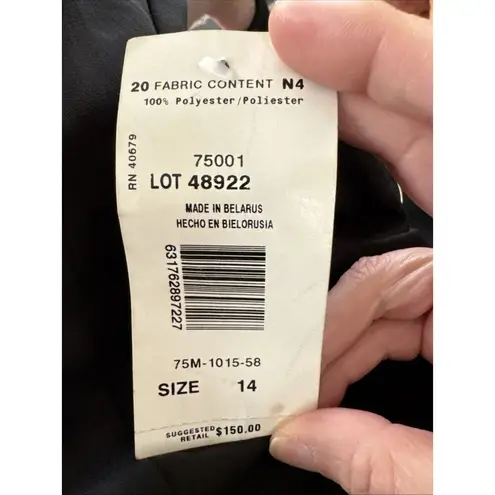 Harvé Benard Harve Bernard Short Sleeve Women’s Black Dress Size 14 Fit Flare Zip Back NOS