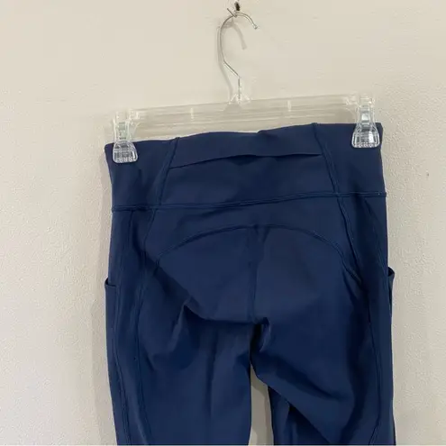 Lululemon  Time To Sweat Crop 23" Navy Blue Leggings Sz 4