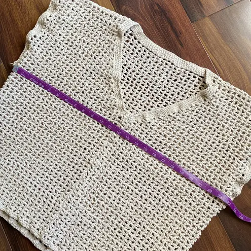 Unique Open Knit Cotton Or Ramie Rope Boxy V