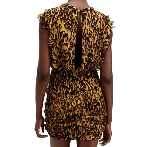ALLSAINTS Hali Leopard Print Mini Dress in Theresa Deep Yellow