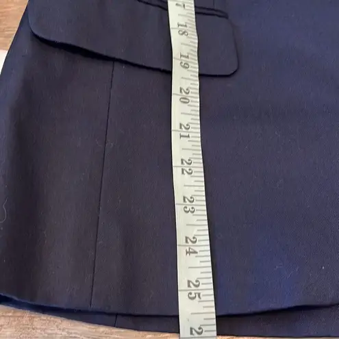 J. Crew Womens Cotton Blend Notch Lapel Long Sleeves Blazer Navy Blue Size 6