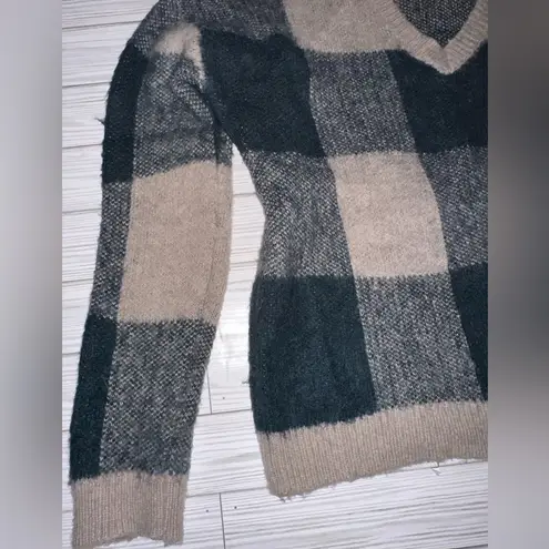 Lucky Brand  Checkered Wool Winter Long Sleeve Sweater Womens Size Medium