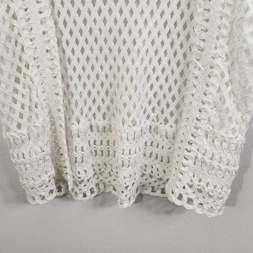 Adiva White Woven Vest NWT Size XL White Open Weave Swim Cover