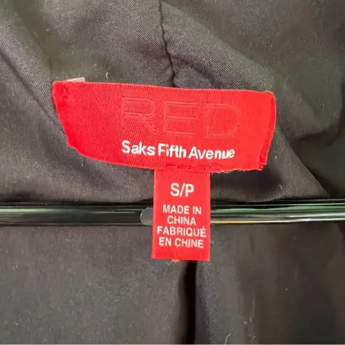 Saks 5th Avenue Saks Fifth Avenue Red Label Open Front Black Tweed Wool Blend‎ Blazer Lace Small