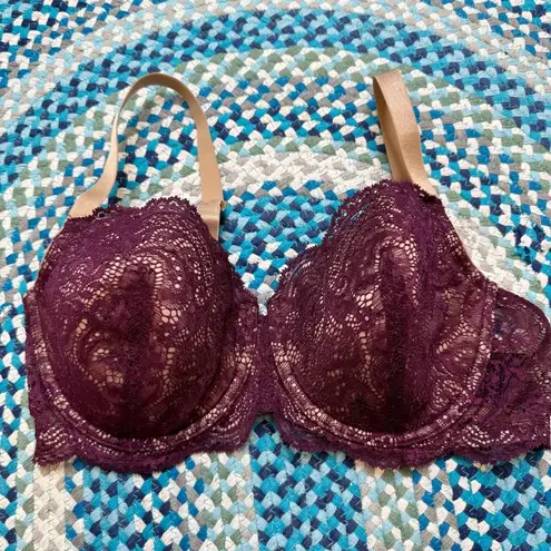 Thirdlove  Memory Foam Lace Balconette Bra Purple