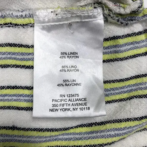 Ellen Tracy Linen Blend Top-Tunic Women XXL Striped Gauze Resort Everyday Boho