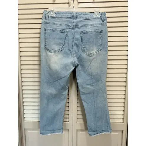 D. Jeans Light Wash Capri Pants Size 6 Mid Rise Pockets Zip