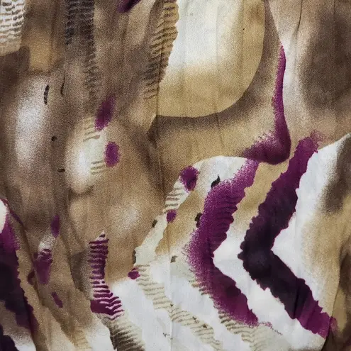 Sunny Leigh brown abstract animal print crushed layered midi skirt size small