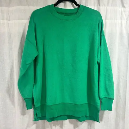 Aerie  Brush Fleeced Oversized Kelly Green Crewneck