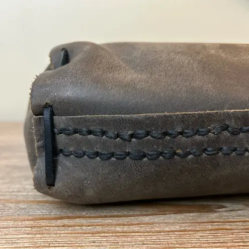 Handmade Rustic Leather Tote Bag – Dark Brown, Hand-Stitched, Artisan Style