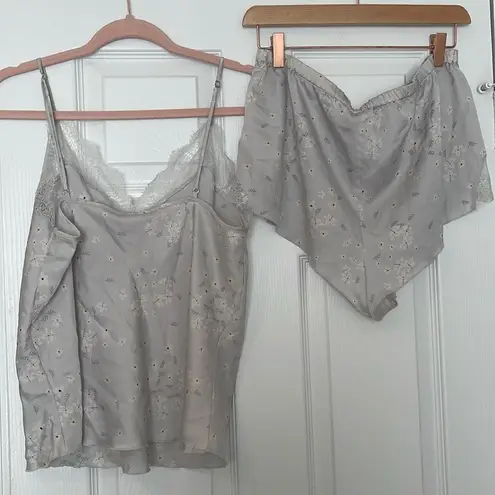 Victoria's Secret Victoria’s Secret blue satin sleep short set