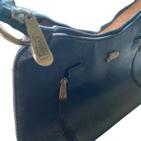 Justin Boots Justin Western Conceal Carry Embroidered Studded Tote Bag Purse Black/Chestnut