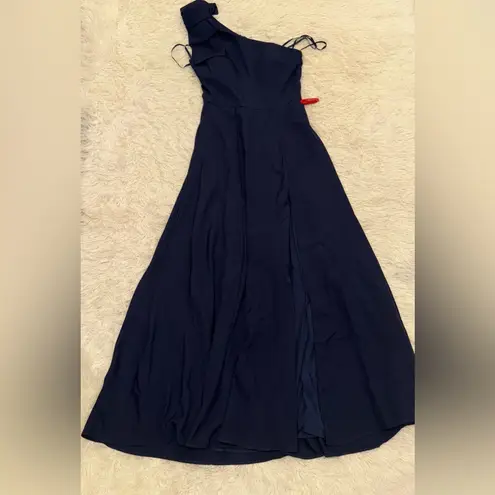 Mac Duggal NWT Ieena Bow One Shoulder A-Line Gown Midnight Size 6