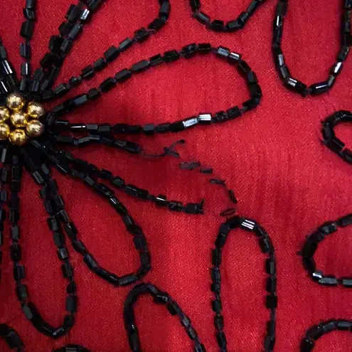 Papell Boutique evening beaded silk top