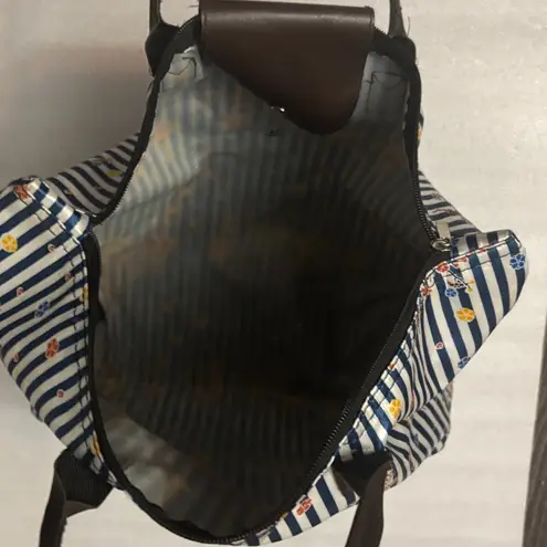 Sac GM Zip Floral Foldable Tote Bag Nautical Casual Preppy Vacation Classic Boho Blue