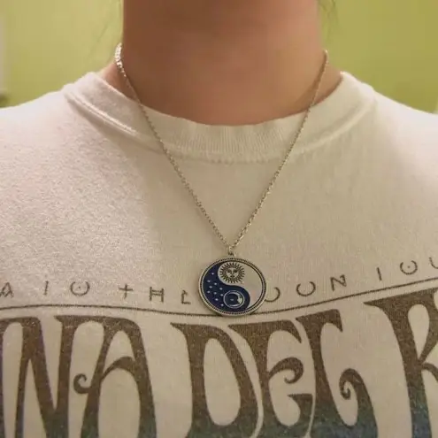 Blue Moon and Sun Necklace