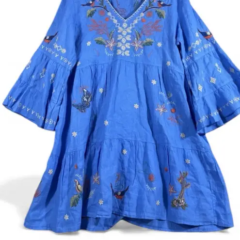 Johnny Was Zoe heavily embroidered, Easy Tiered Dress NWT