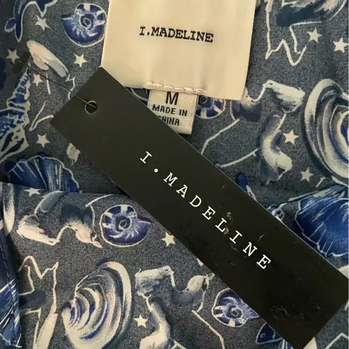 I Madeline Seascape Blue Fringe Sleeveless Top size Large