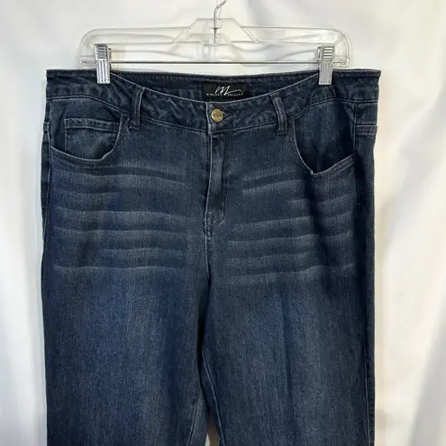 Midnight Velvet Plus Size 16 Jeans Embroidered Flare Bell Bottom Hippie Boho 624 Blue