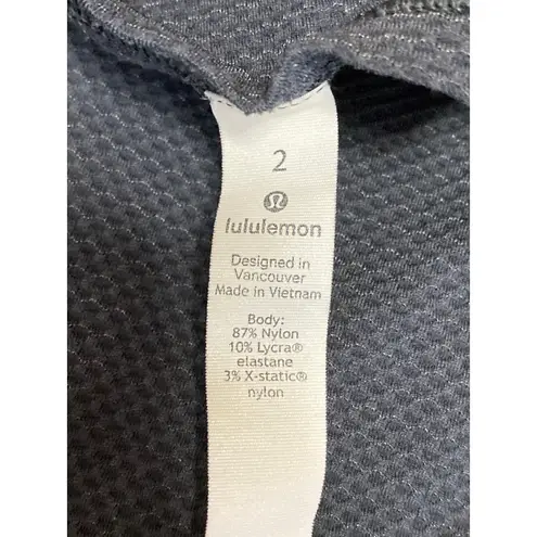 Lululemon Women's Black High Neck Sleeveless Split Back Crop Athletic Tank Top 2