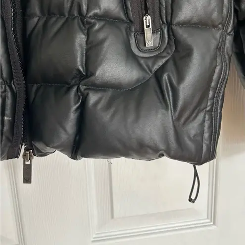 Emporio Armani Jeans Womens Black Hooded Duck Down Puffer Coat Jacket Size Large