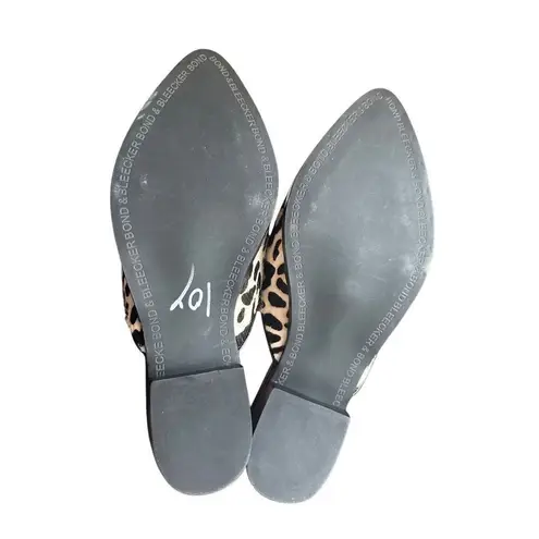 Bleecker and Bond "Simone" calf hair mule leopard/animal print Sz 6.5 Tan