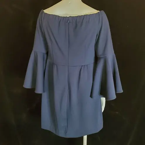 Trina Turk HP!  Miley Blue Off the Shoulder Bell Sleeve Dress (8)