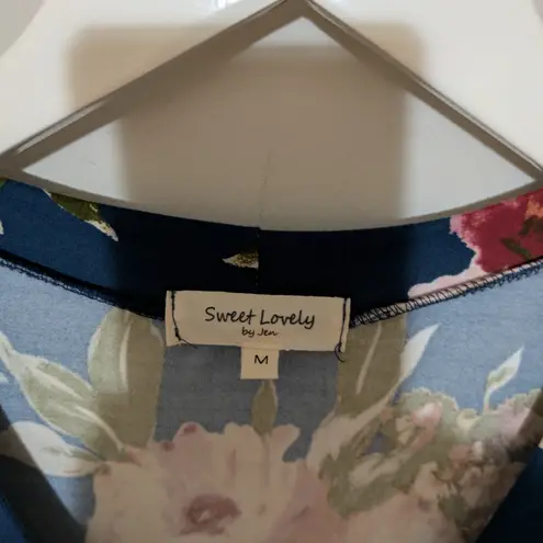 Sweet Lovely By Jen Floral Wrap Dress with Long Sleeves Pink Size M