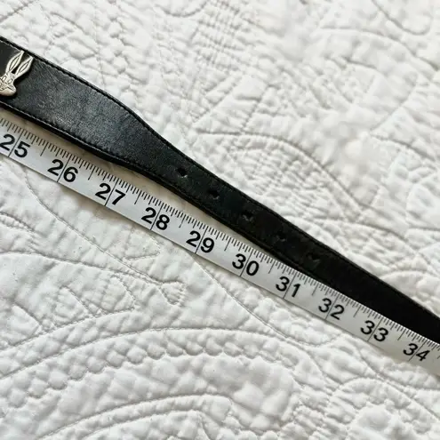 Vintage 1992 WB Looney Tunes Black Leather Belt w Metal Characters Size 30