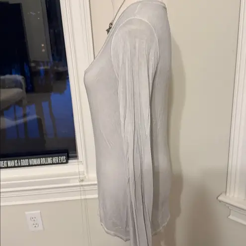 WRAP London, Light Grey LS Scoop neck Tee, Size 10, EUC Gray