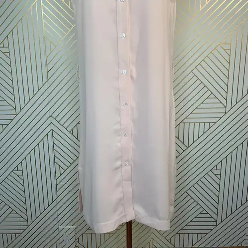 Iris & Ink Rosalie Crepe Shirt Dress in Pink Size 2