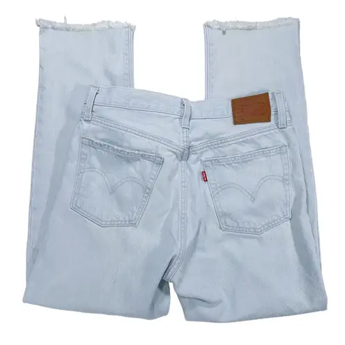 Levi's  501 Button Fly Cropped Straight Leg Split Hem Jeans Blue Size 27 x 26