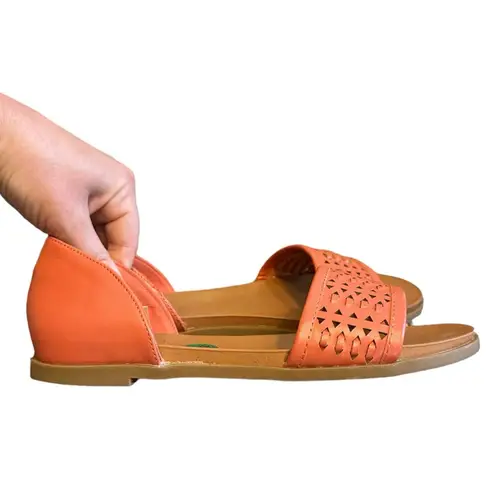 Andiamo Abailey Weave Flats/Sandals Salmon Peach 7.5 7.5W Boho Faux Leather Pink