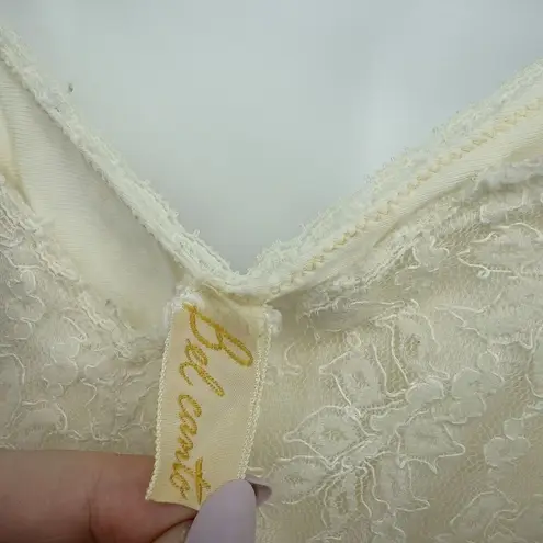 Bel Canto Vintage 60s Ivory Cream Slip Dress Lace Coquette Full Lingerie Size 34